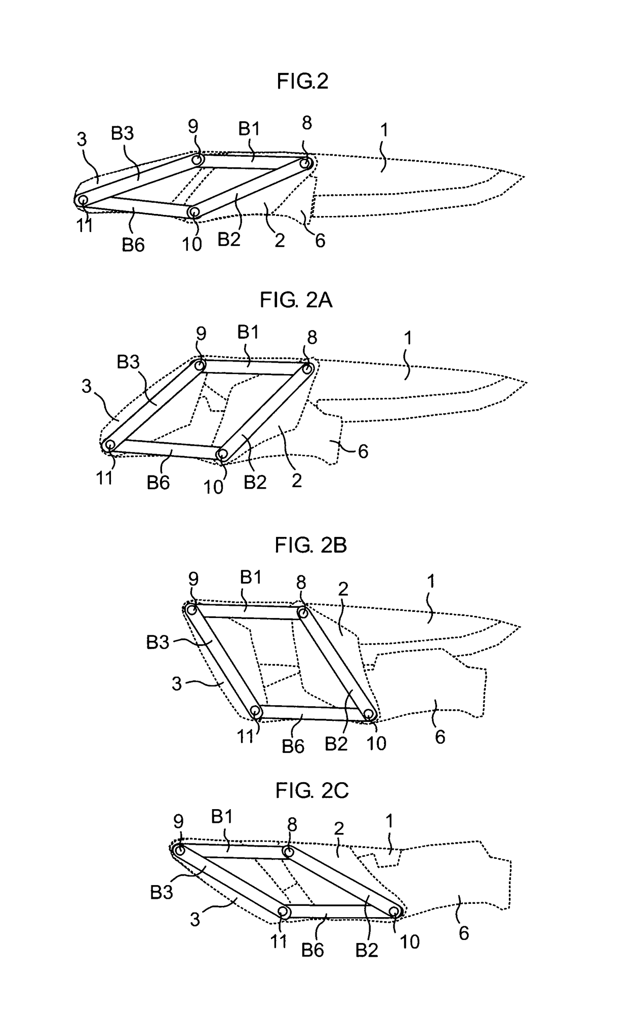 Four bar knife