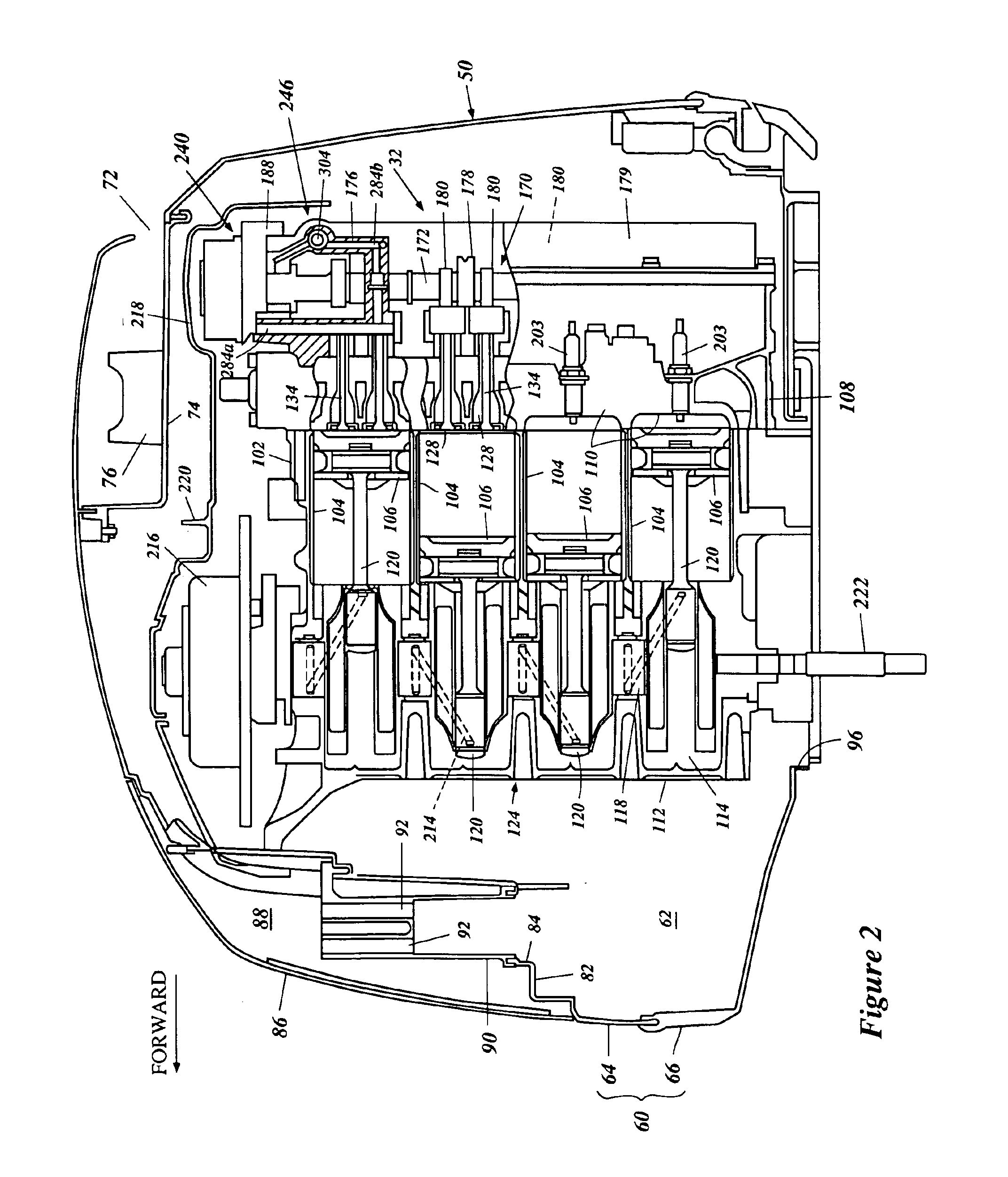 Valve timing control for marine engine