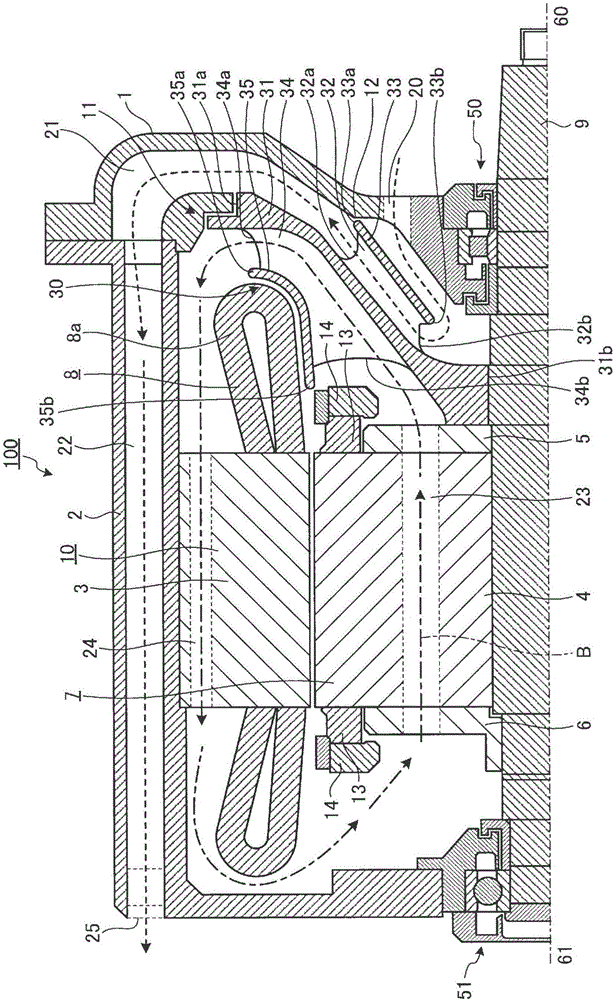 Totally enclosed main motor