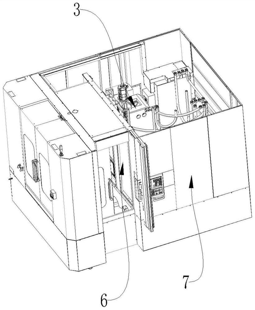 Numerical control machining center capable of achieving multi-face machining through one-time clamping