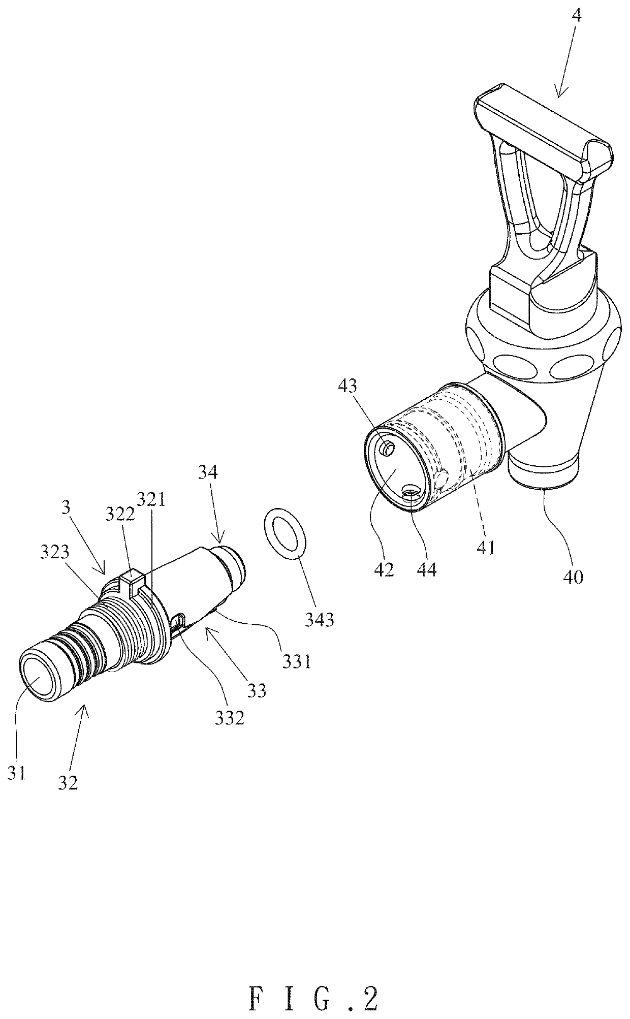 Container faucet assembly