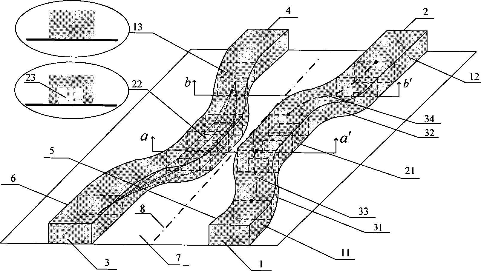 Wideband directional coupler of PI type dielectric wave-guide