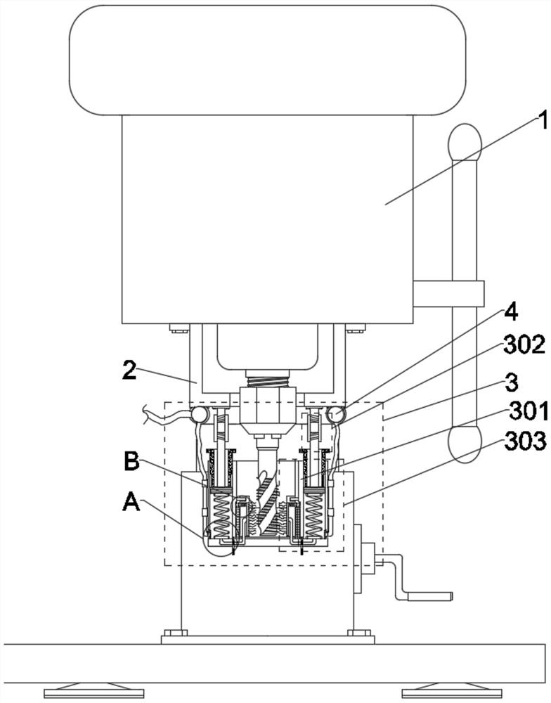 Automatic synchronizing device and lubricating method for lubricating and tapping big data connecting piece