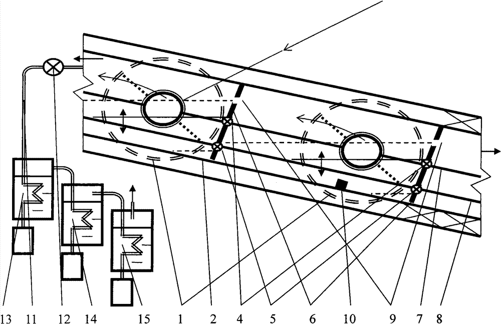 Internal glass finned-plate tube solar energy steam producing device