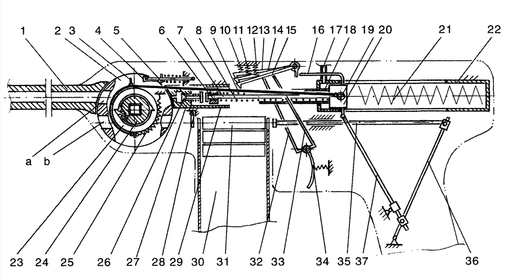 Double-revolving-chamber caseless ammunition gun