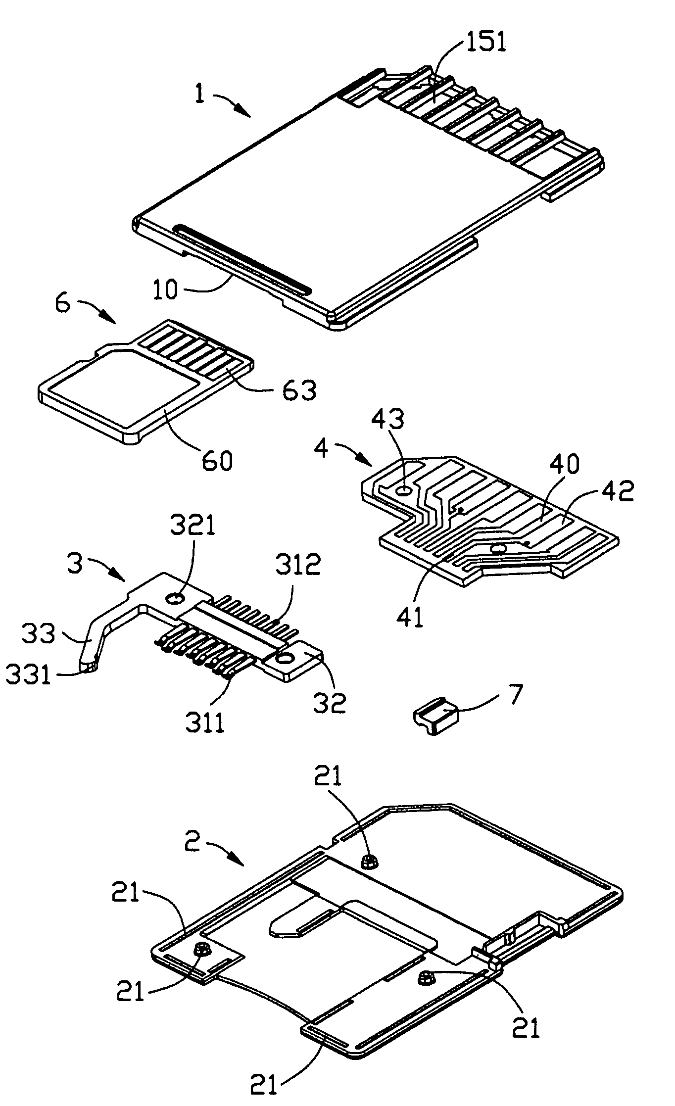 Memory card adapter with improved locking mechanism for mating with a mini memory card