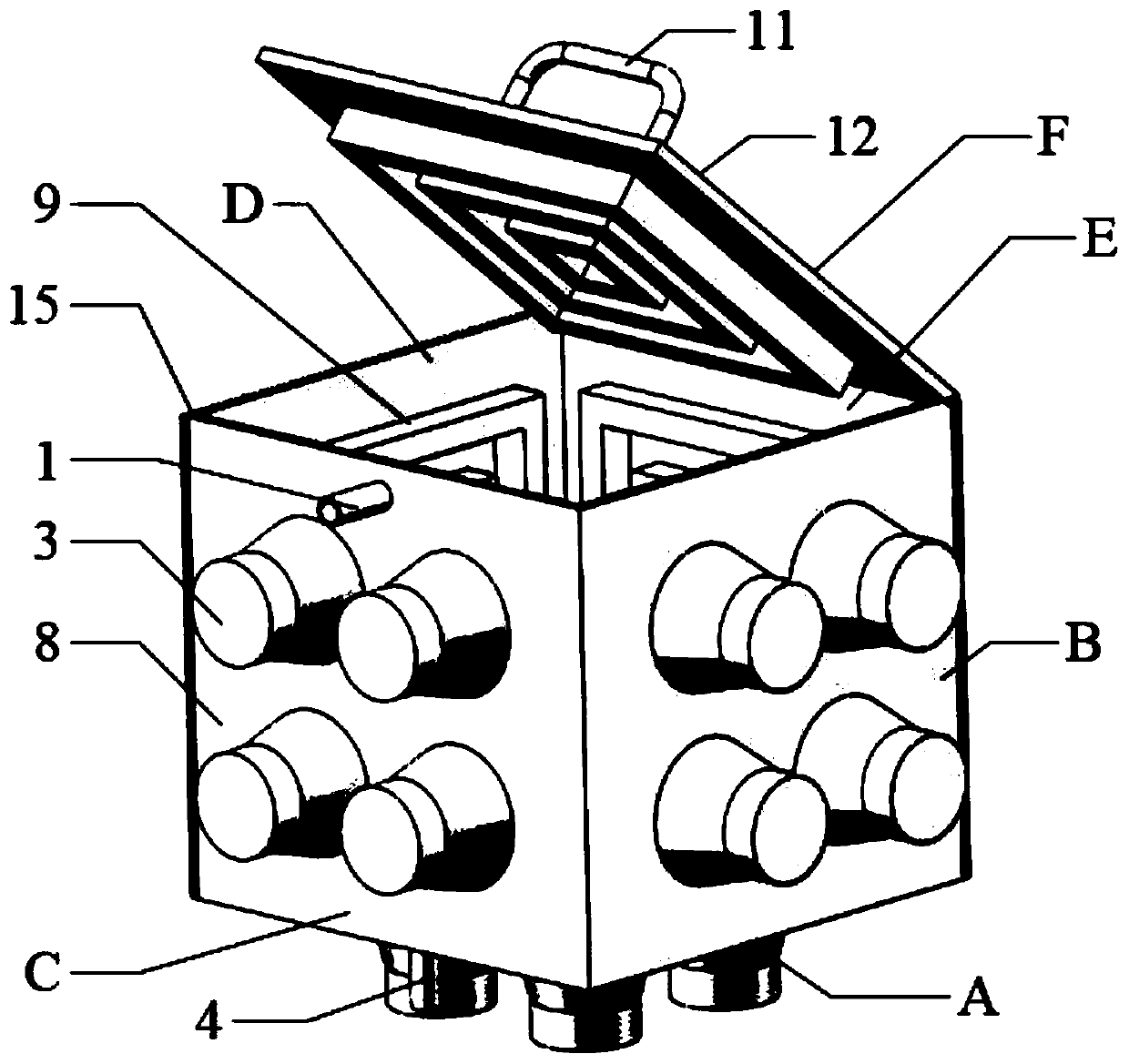 A sonochemical treatment device for reducing standing wave effect based on topological structure of reflector