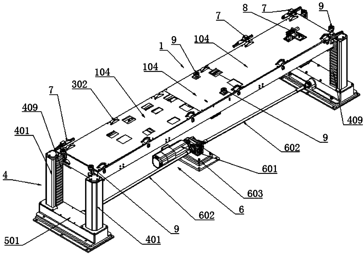 Lead screw lifting high-speed roller bed for conveying