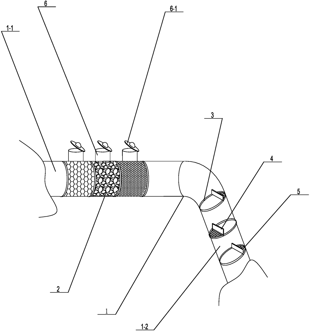 Pipeline catalytic reactor for liquid phase