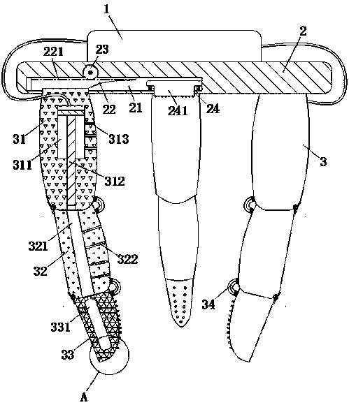 Artificial finger inflation software three-finger clamping device