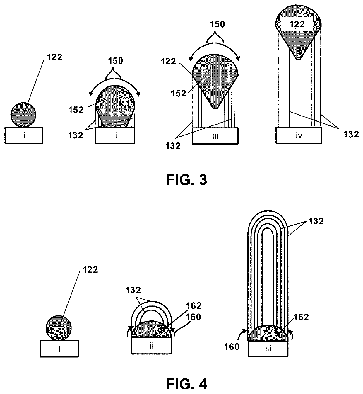 Method for in situ growth of axial geometry carbon structures in electrodes