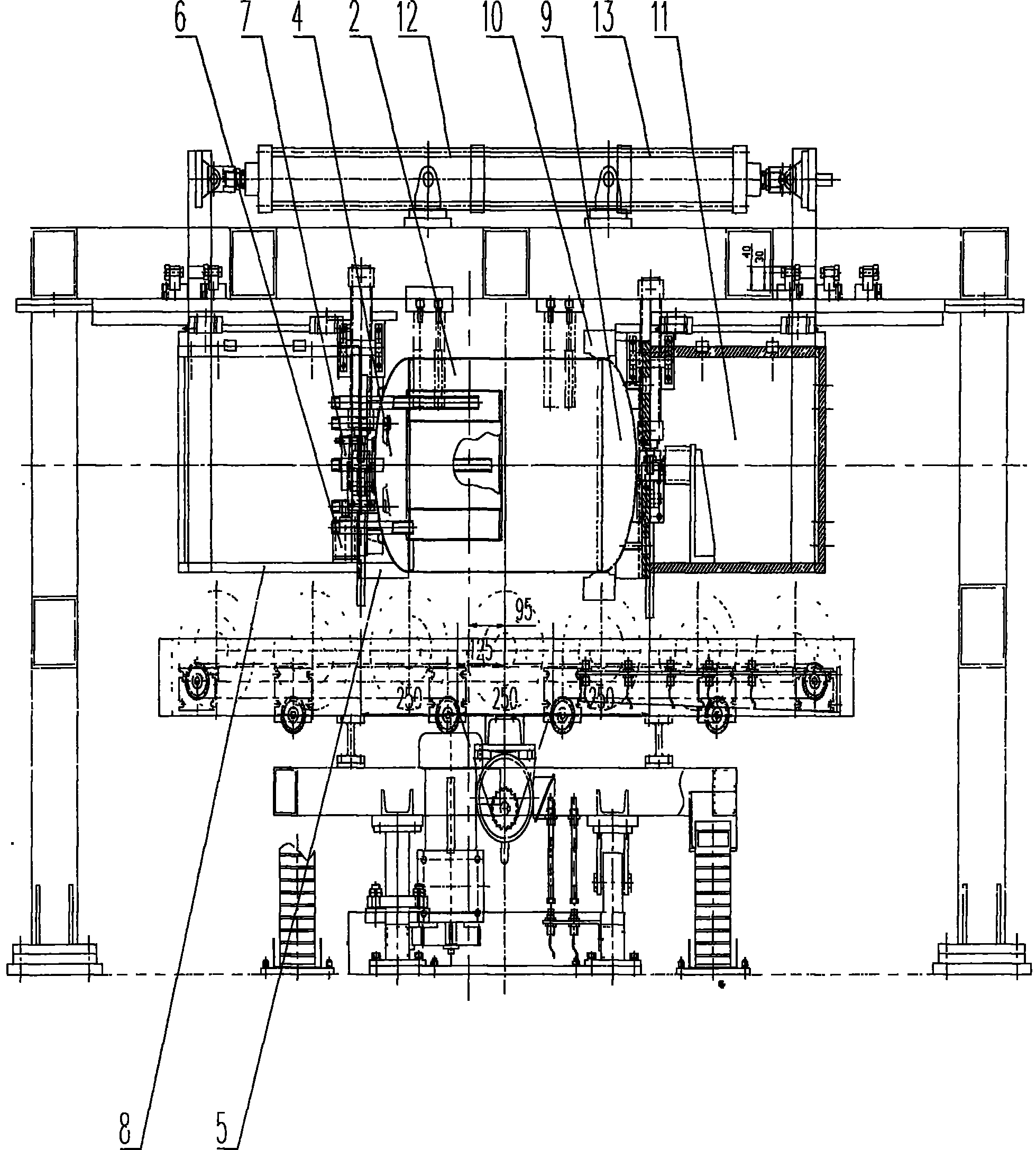 Automatic riveting device for sealing inner container of water heater