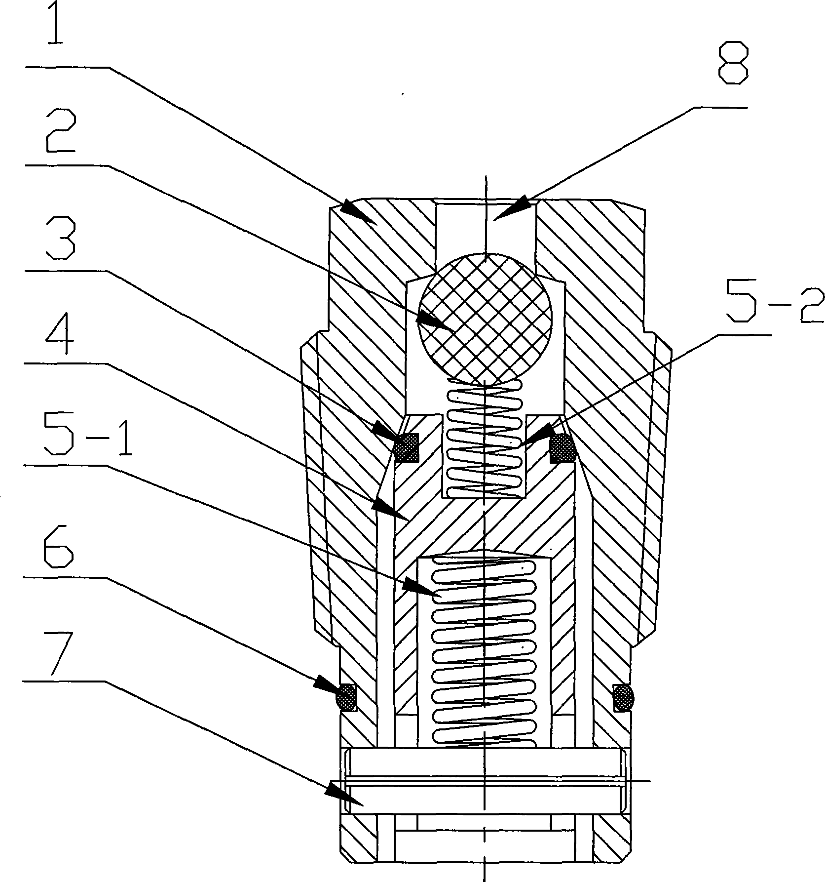 Double sealings high-pressure grease pouring valve