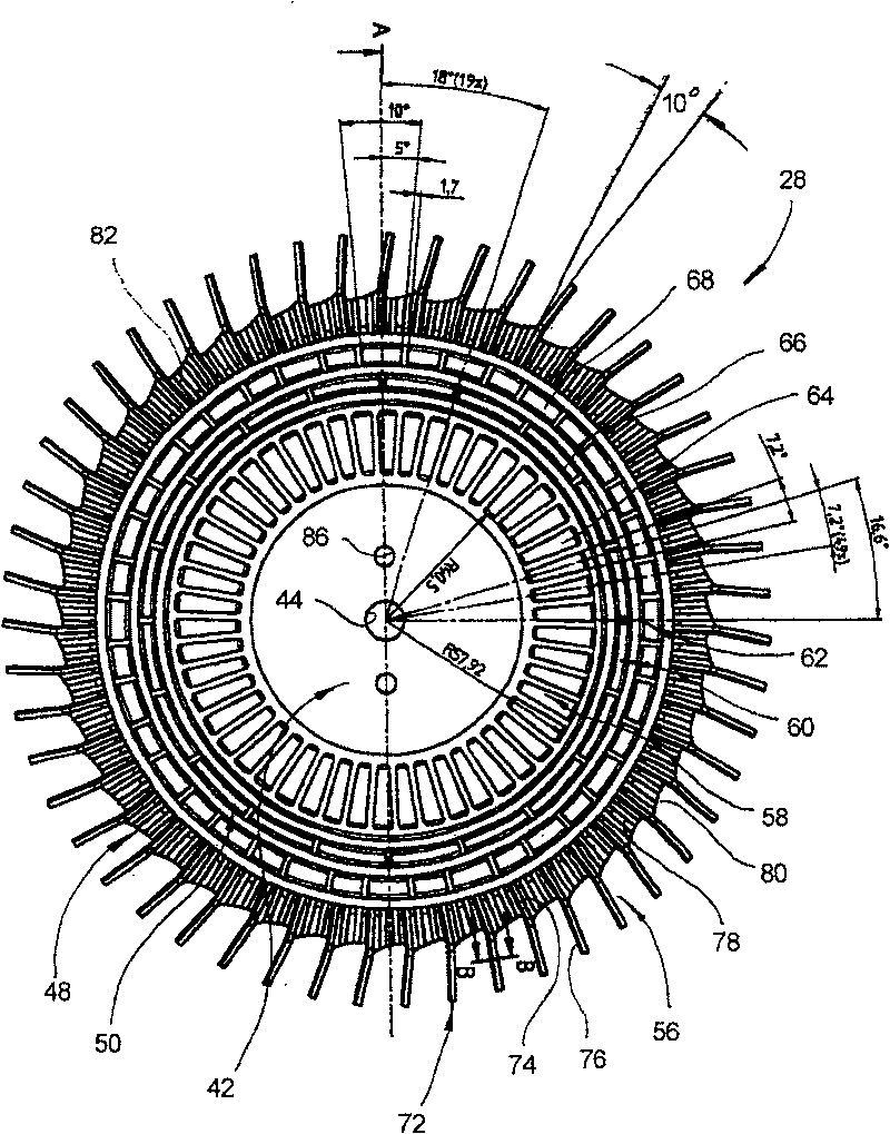 Running wheel for suction machine