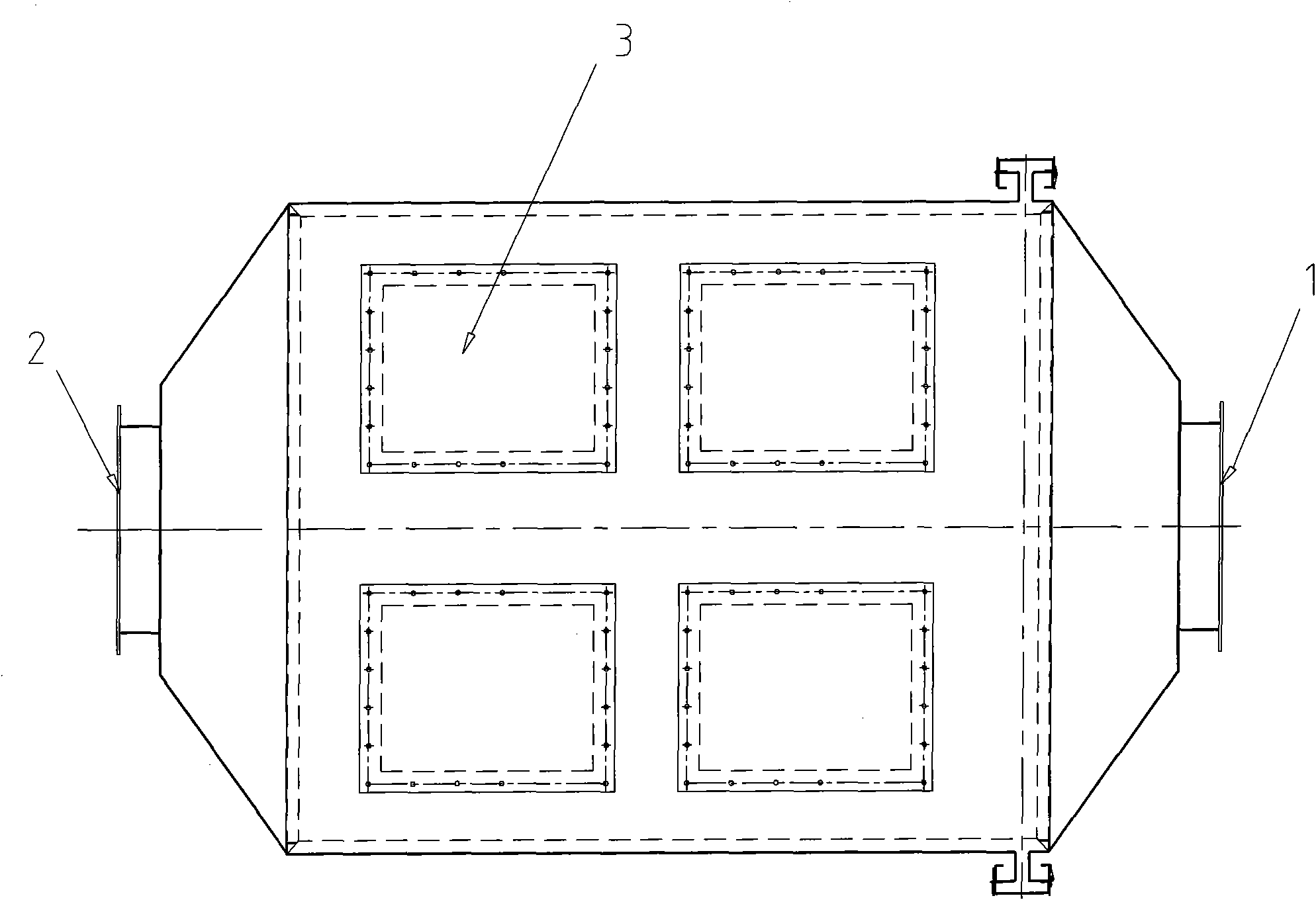 Horizontal activated carbon absorption tower