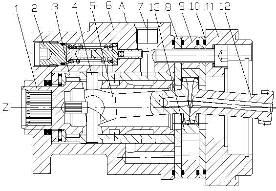 Back cover displacement type torque amplifier