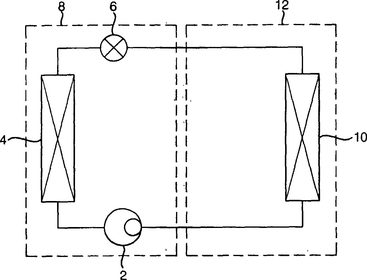 Refrigeration circulation of air conditioner and control method for reducing noise thereof