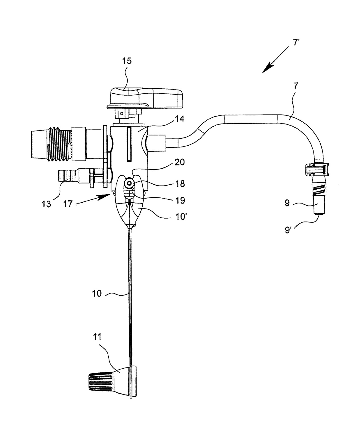 Exhaust line assembly for a bottle attachment apparatus