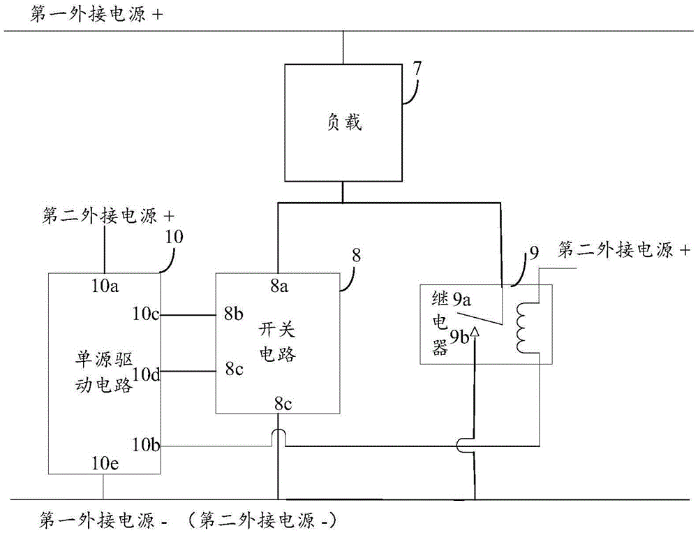 Power-on/power-off driving circuit and control method therefor