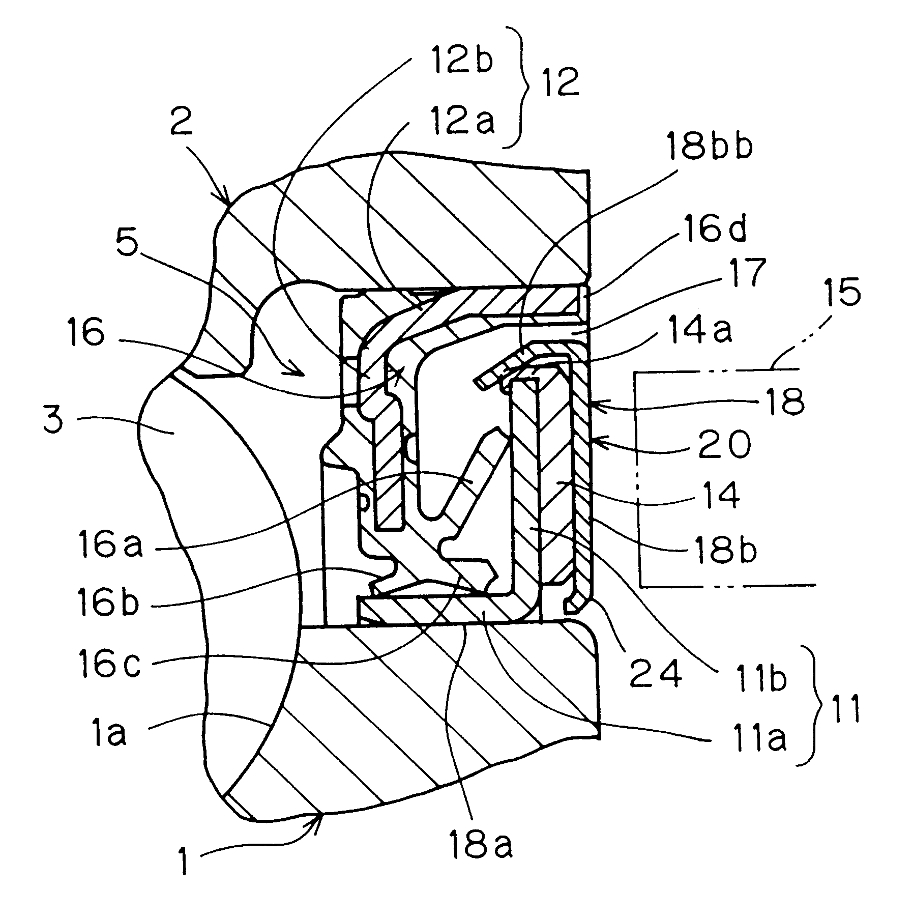 Wheel support bearing assembly