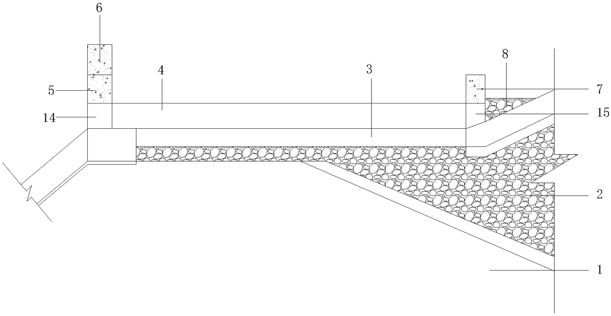 Active embankment top road upgrading structure and construction method