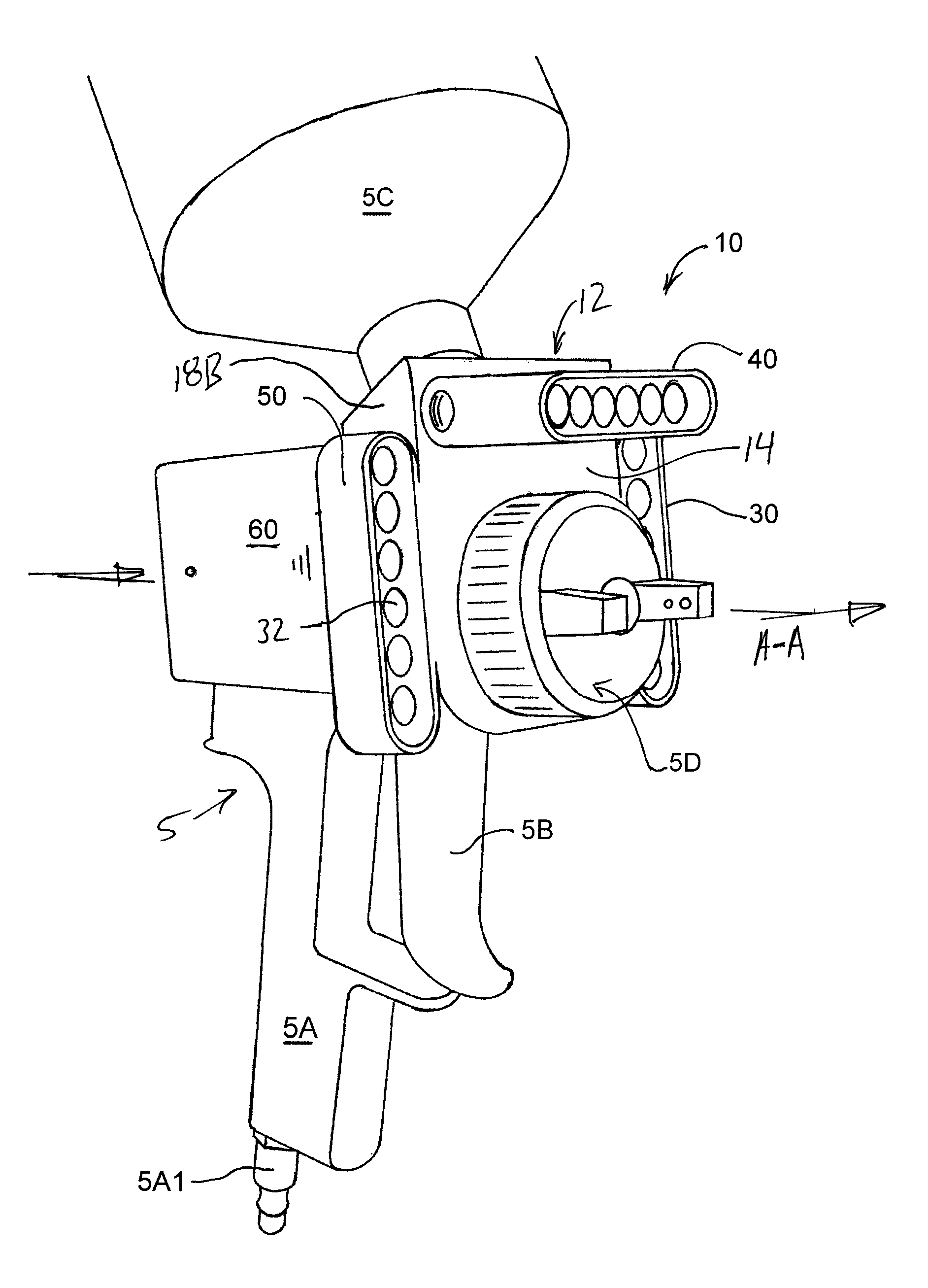 Light assembly for spray paint gun