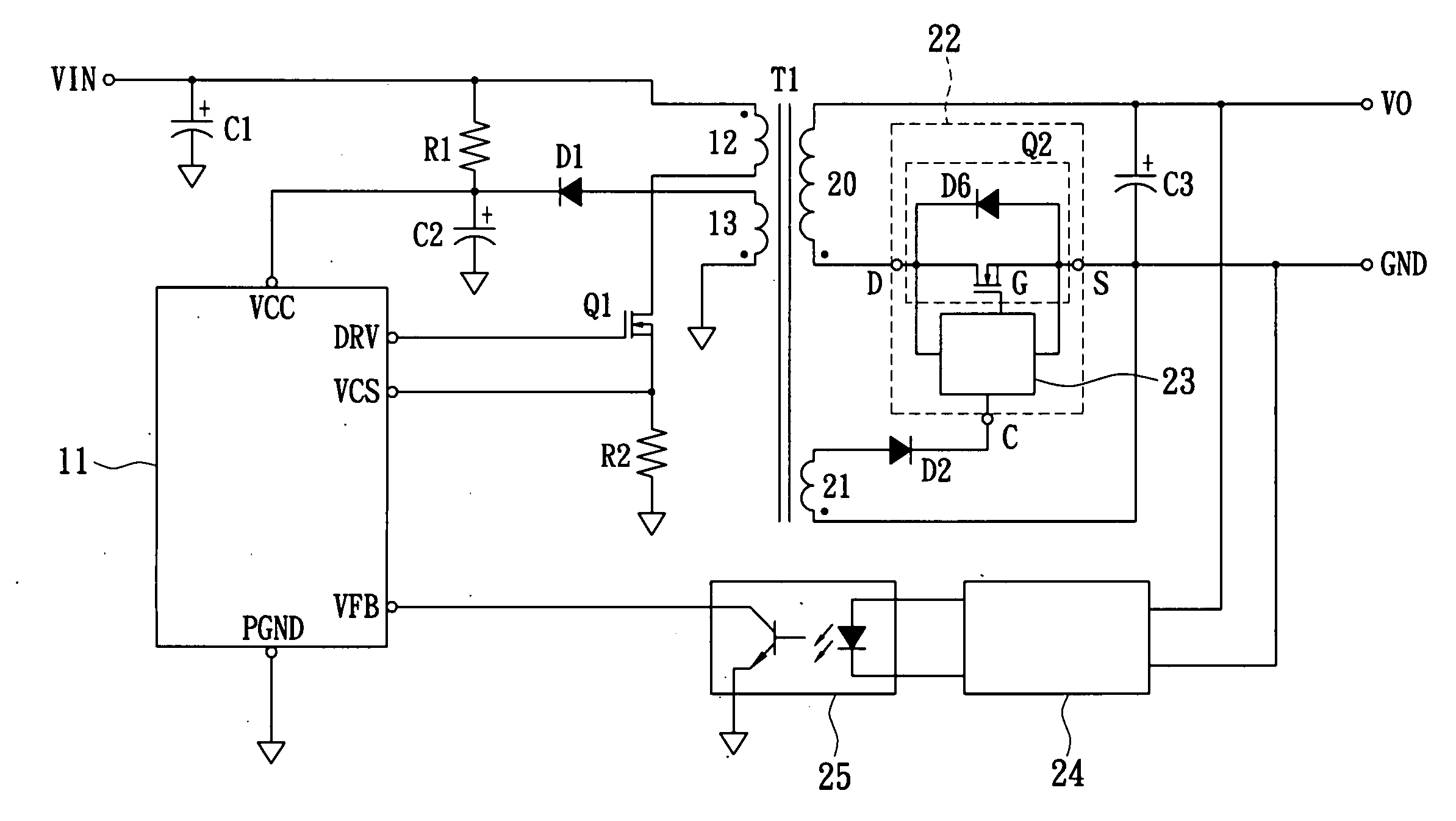 Three-pin integrated synchronous rectifier and a flyback synchronous rectifying circuit