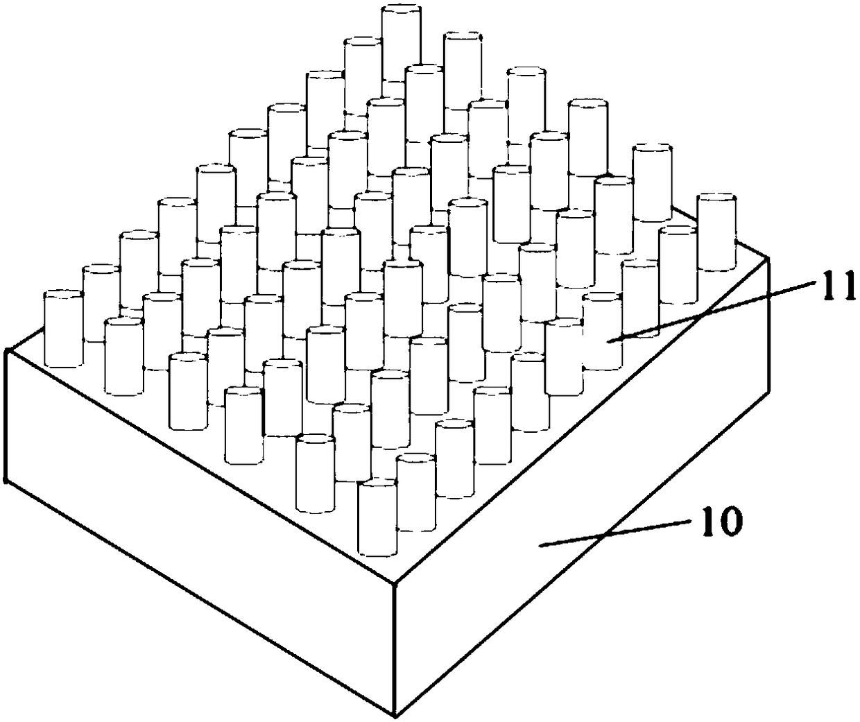 Nonpolar nanocolumn LED grown on lithium gallate substrate and its preparation method