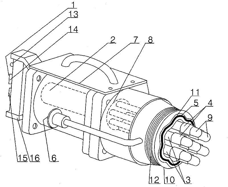 Helium mass spectrum leak detection fixture for tube plate welding seams of evaporator