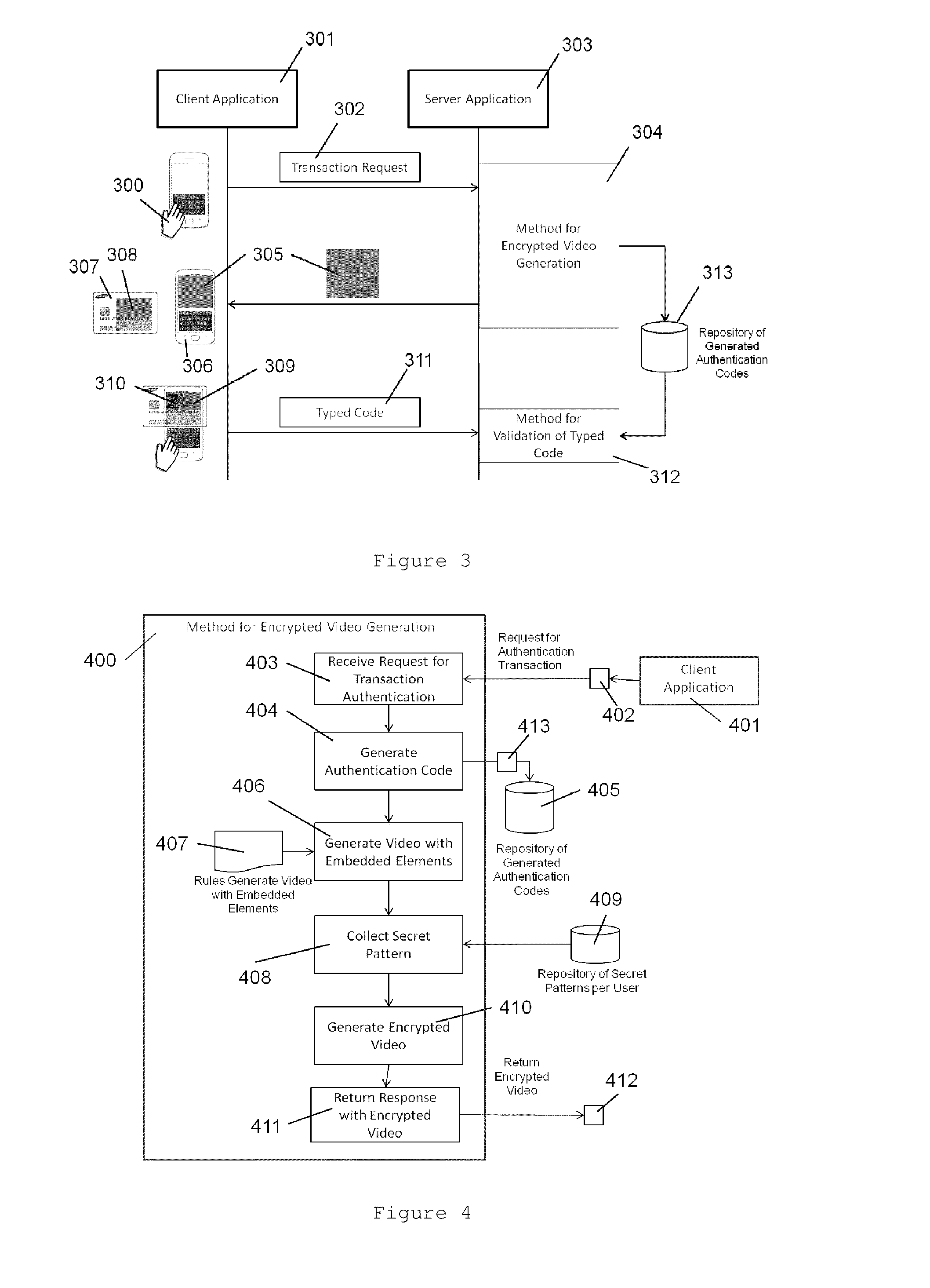 Method for authentication of mobile transactions using video encryption and method for video encryption