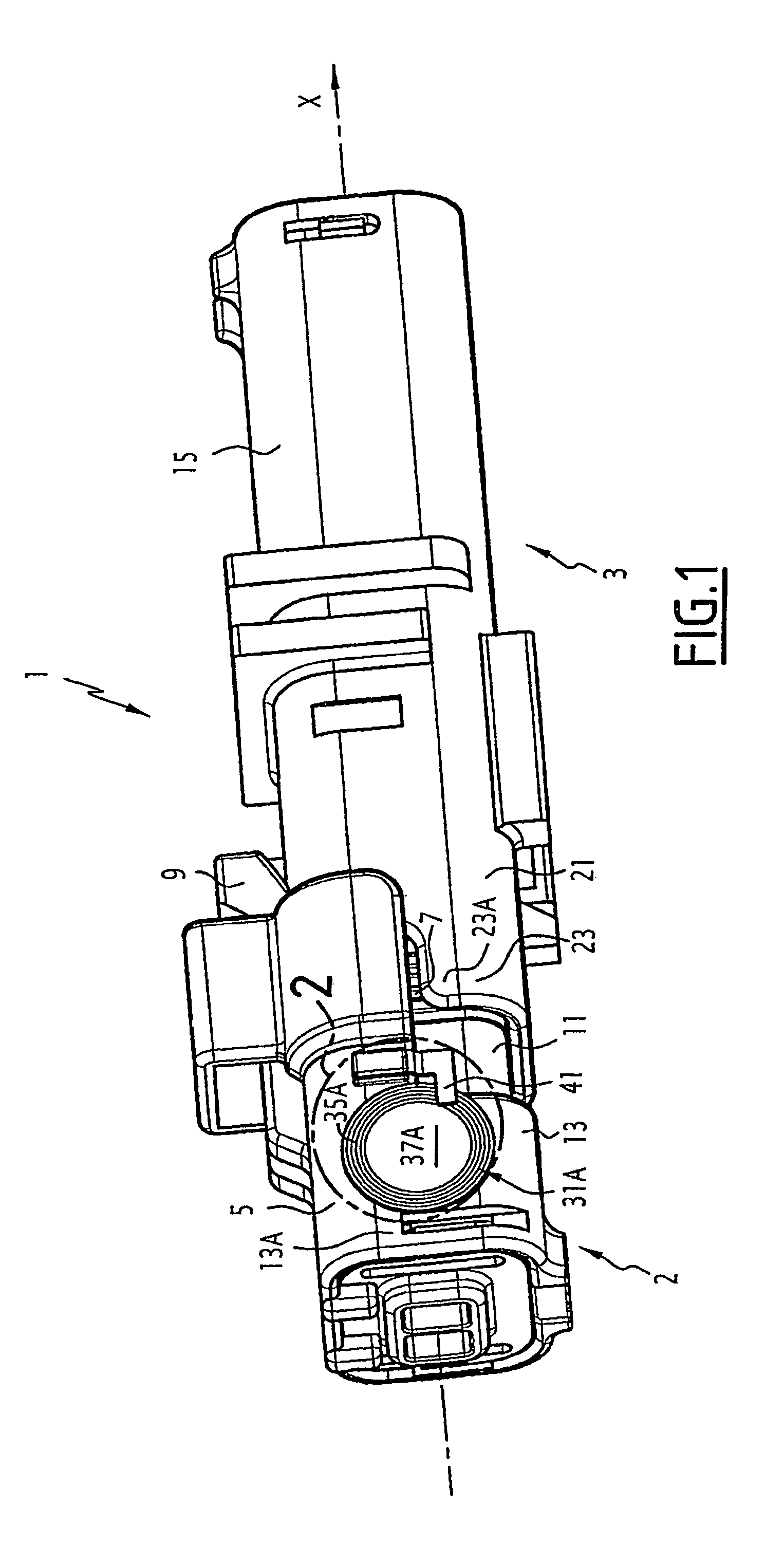 Electrical connecting device having mating state indication means