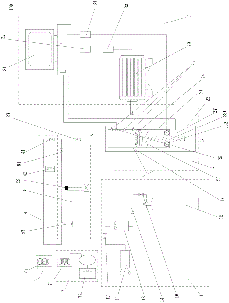 Low-temperature oxidation experimental method and device of crude oil extracted by injecting air into light oil reservoir