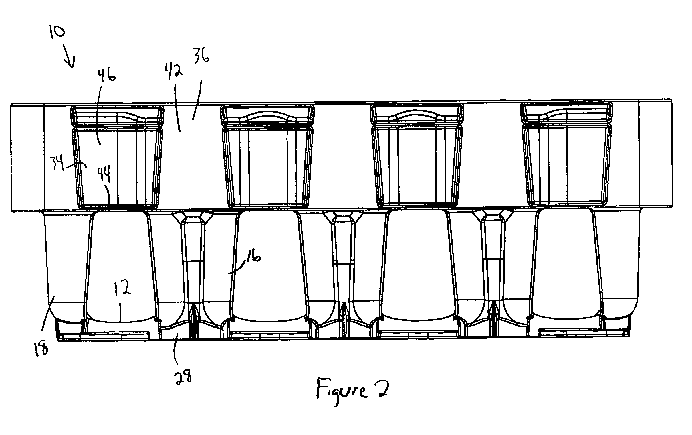 Nestable crate for containers