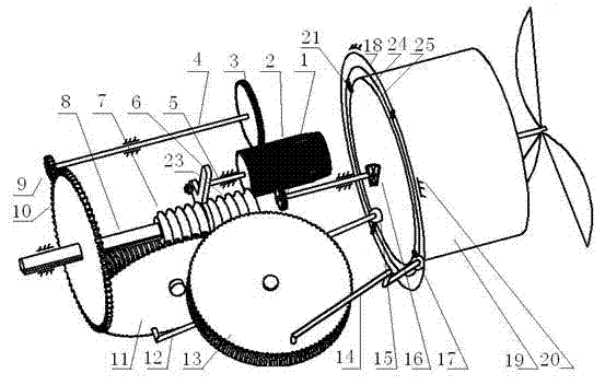 Spatial fan oscillating mechanism