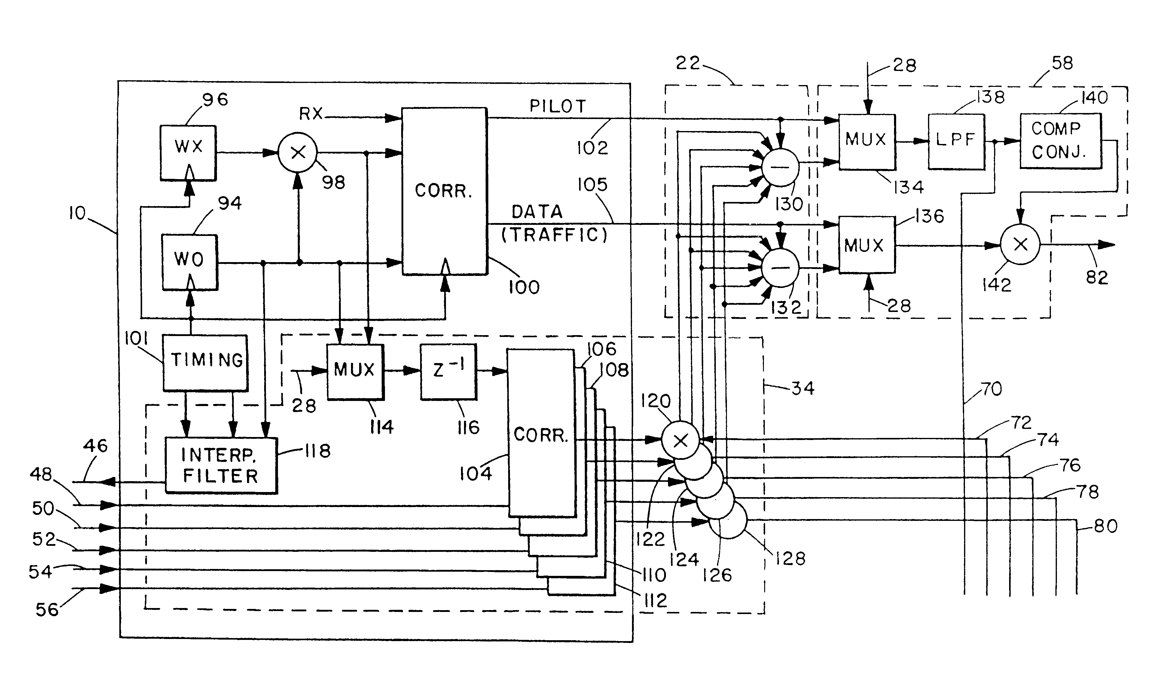 Interference suppression in a CDMA receiver