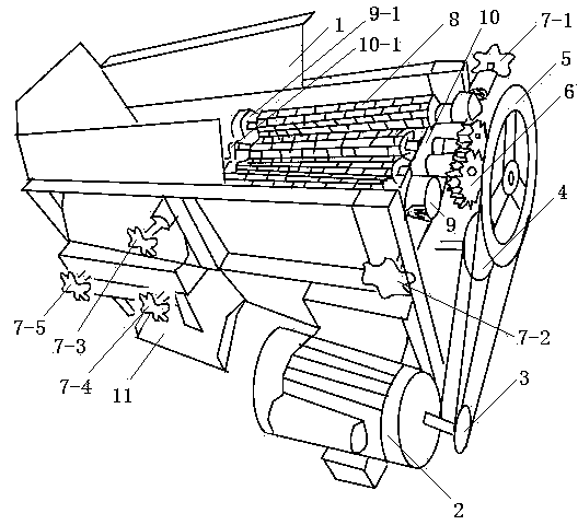 Corn machine capable of peeling and threshing