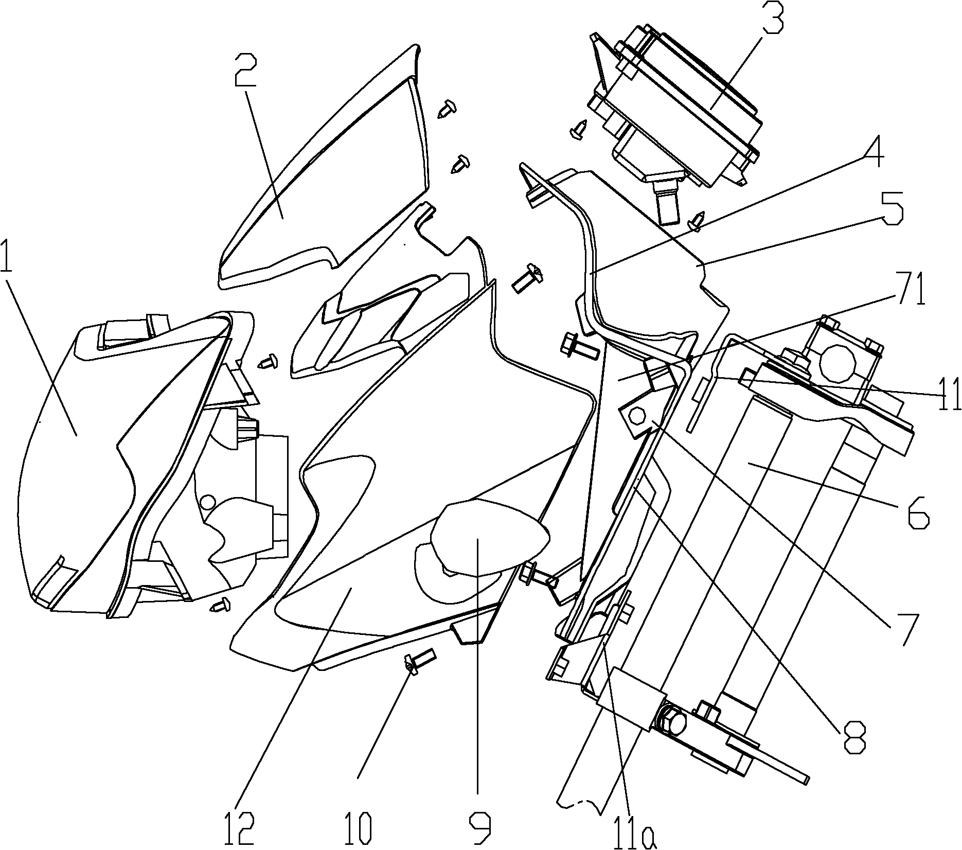 Motorcycle and front fairing assembly thereof