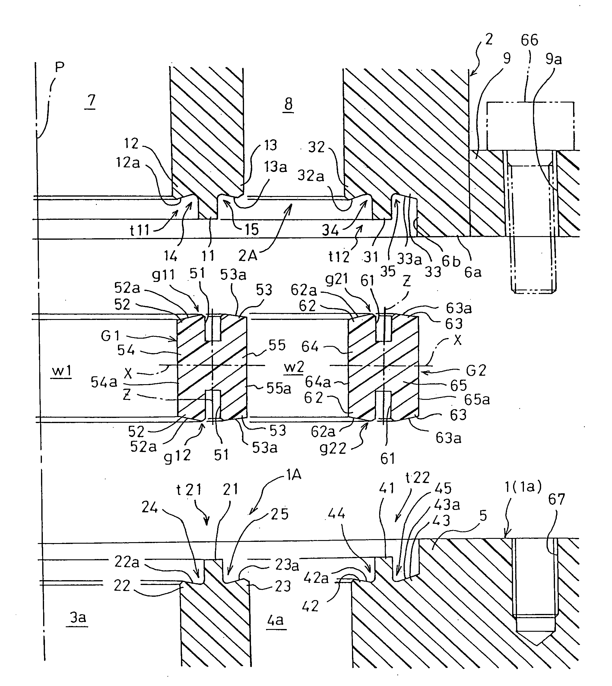 Structure for connection between integrated panel and fluid device