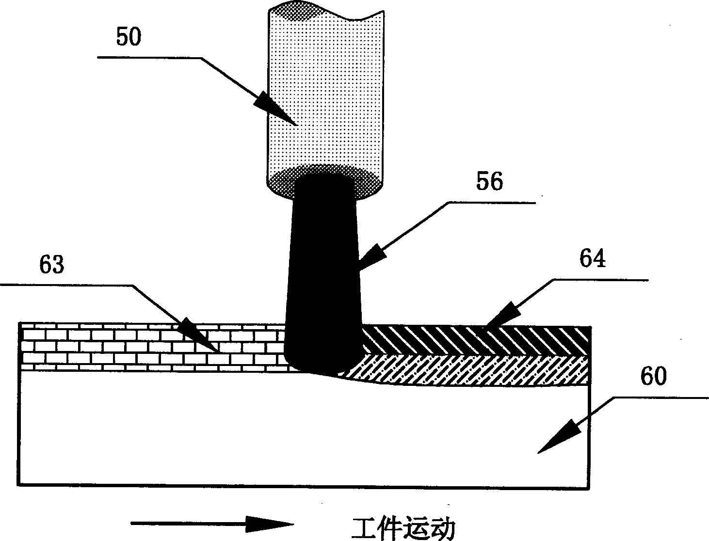 Laminar flow arc plasma jet material surface processing method