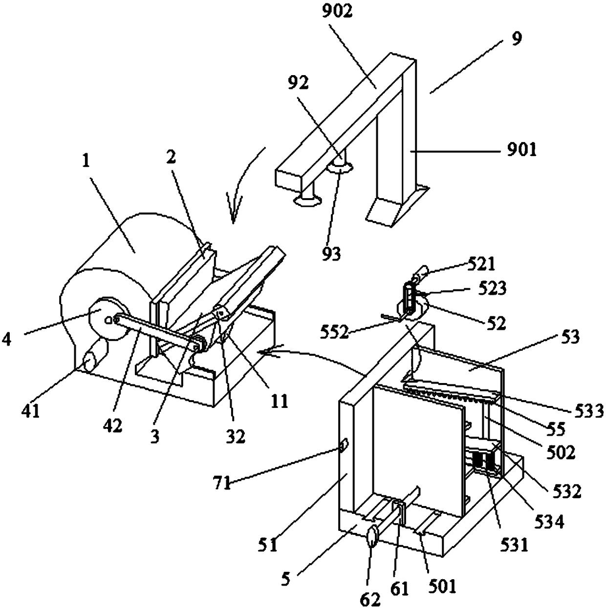 Automatic feeding mark pressing wire cutting machine