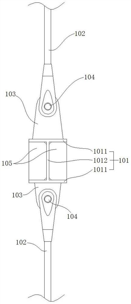 Connecting component of pull rod and cross beam, pull rod and cross beam assembly and construction method of pull rod and cross beam assembly