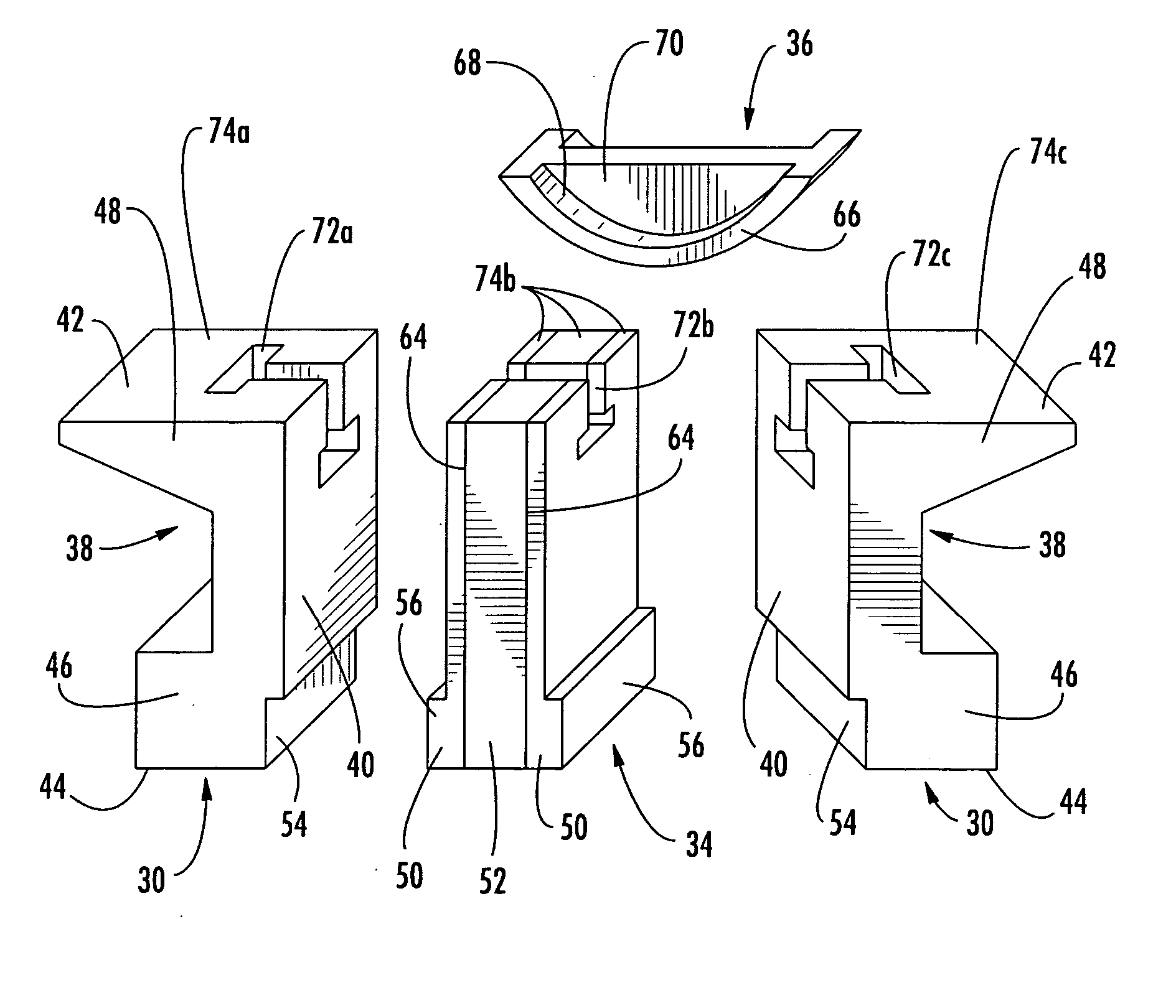 Locking spacer assembly for slotted turbine component