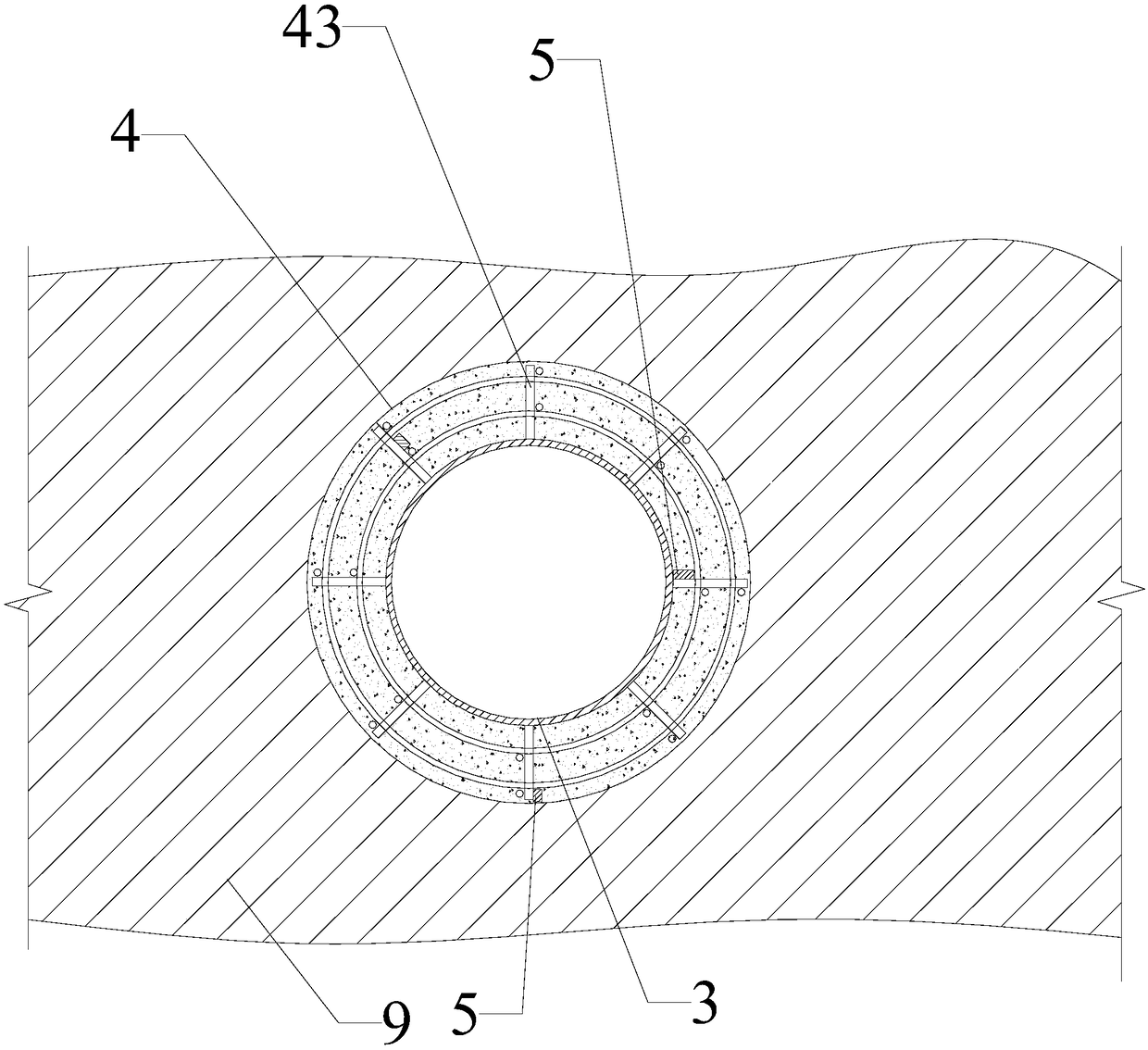 Offshore wind power implantation type single-pile foundation and construction method thereof