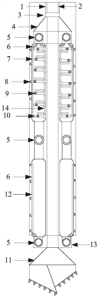 Arched grouting device and method