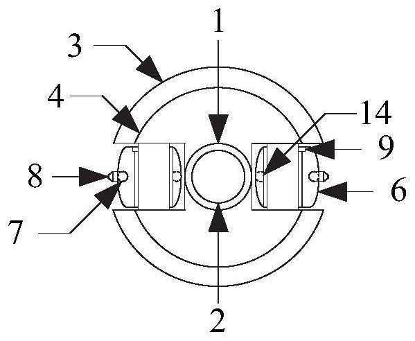 Arched grouting device and method