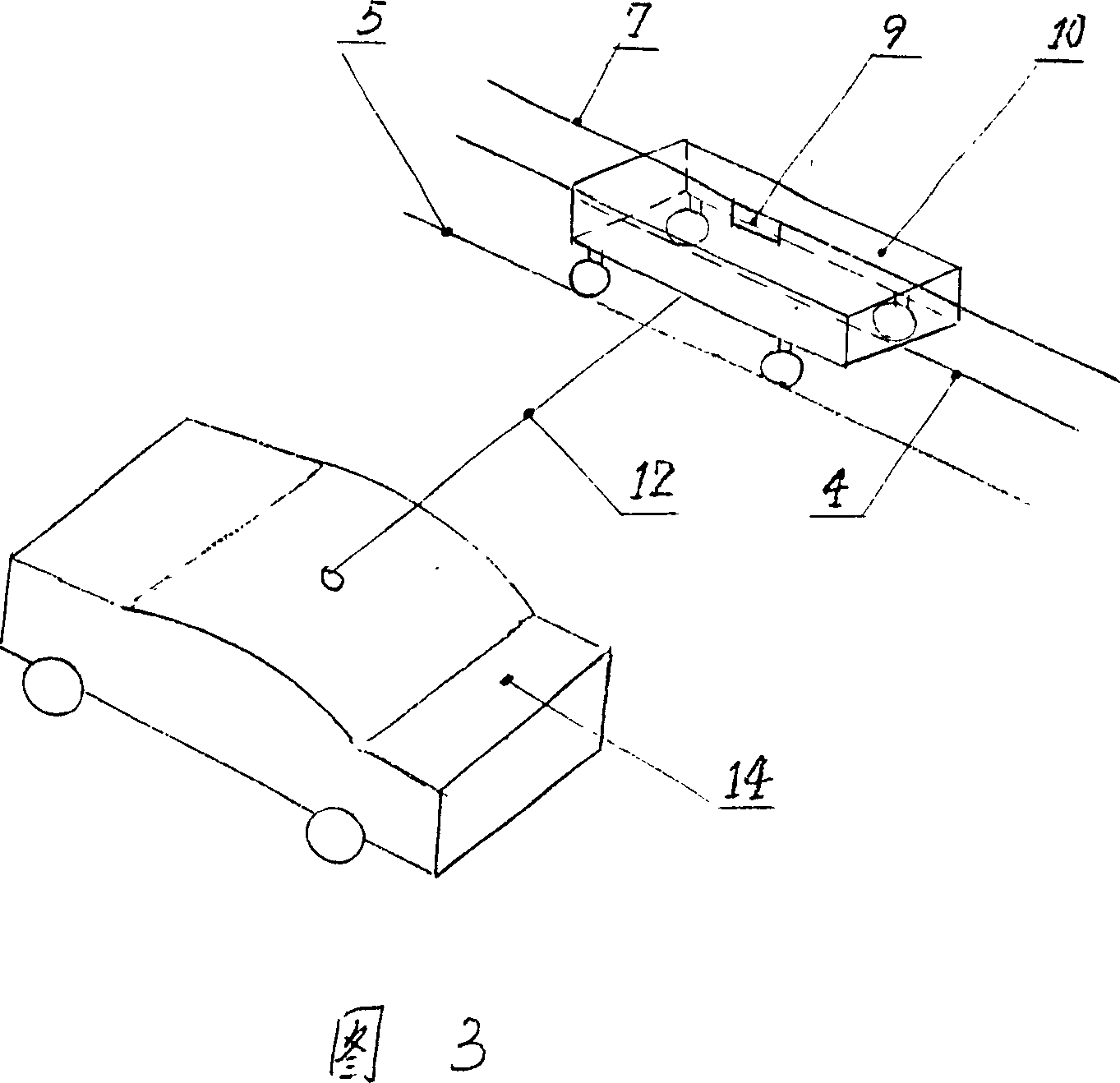 Method for supplying electricity to electric car by airy railway rail