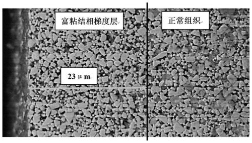 Hard alloy with surface-layer binding-phase-rich gradient structure and preparation method thereof