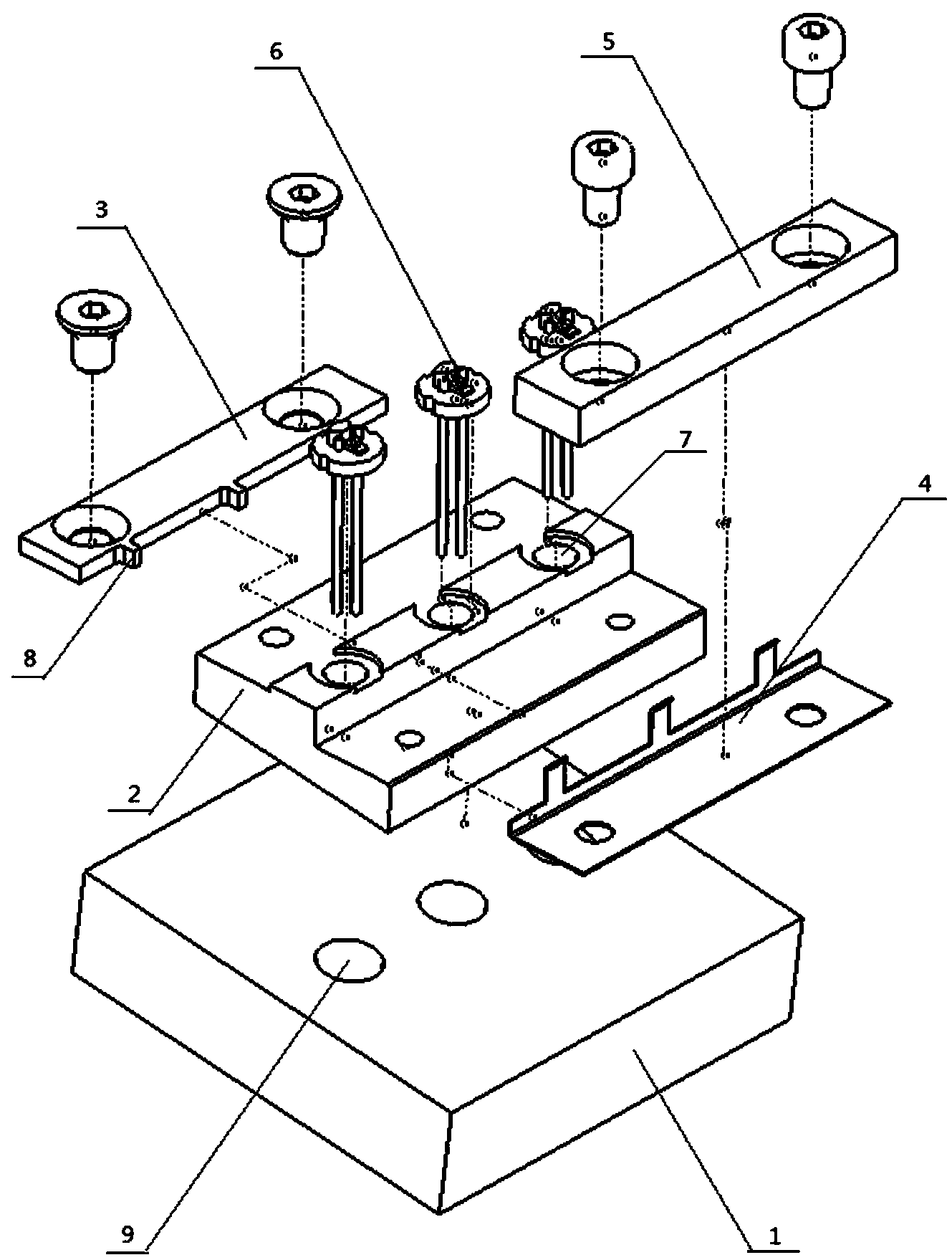 Clamping device for positioning tube socket