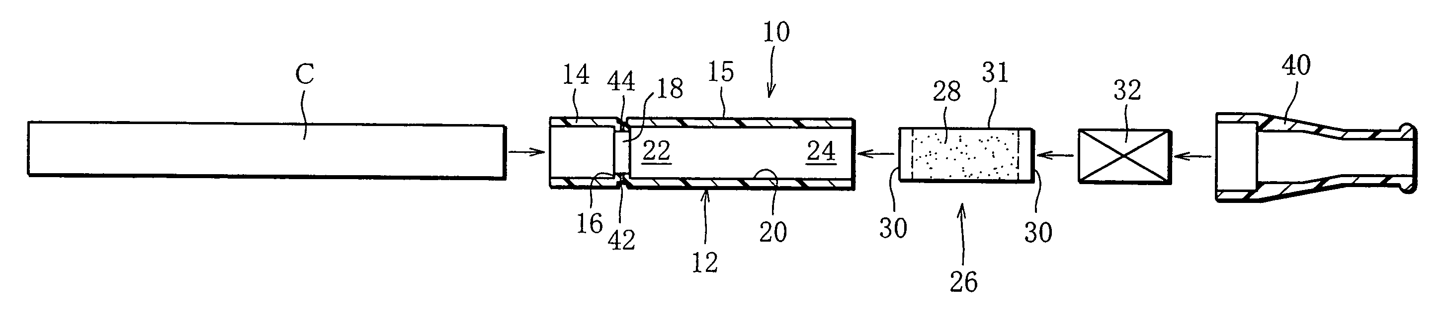 Filter holder used for smoking, a smoking pipe, and a smoking pipe unit