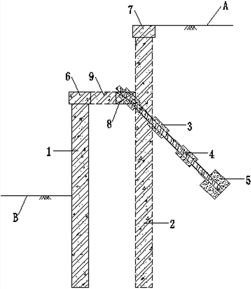 H-shaped double-row pile structure provided with core-entraining jet grouting pile